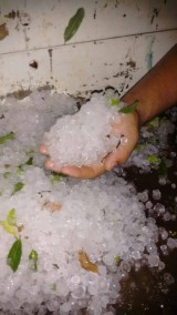 Granizo no bairro da Estiva